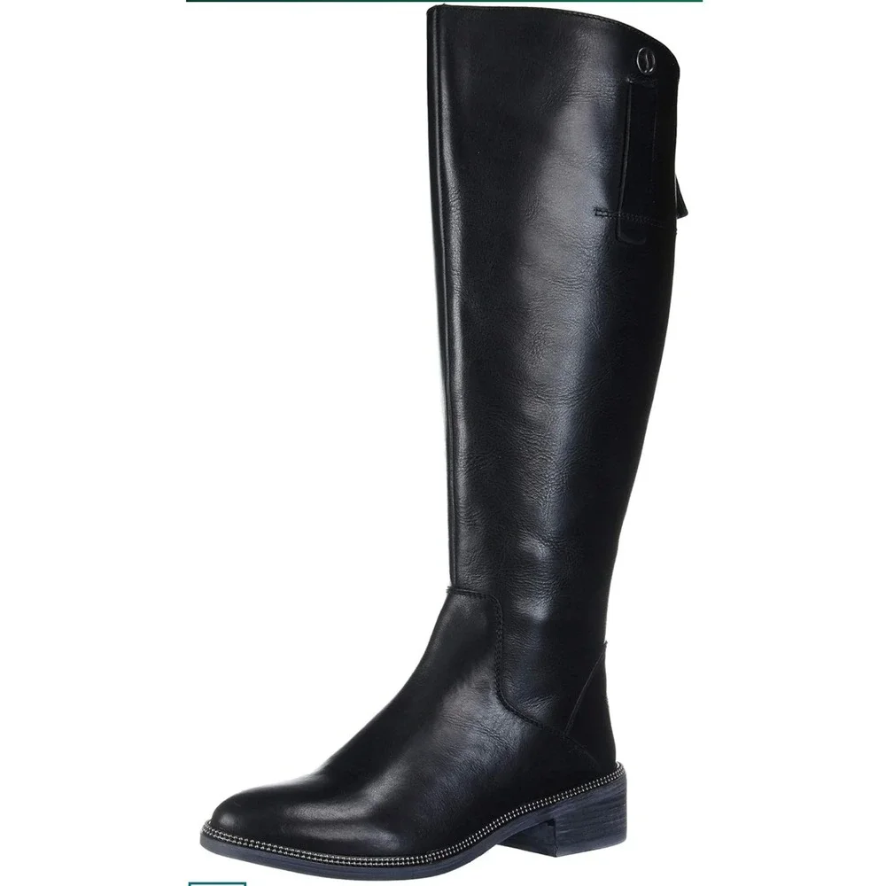 NWT Franco Sarto Becky Knee High Leather Boot Stud‎ detailing size 5.5 wide calf